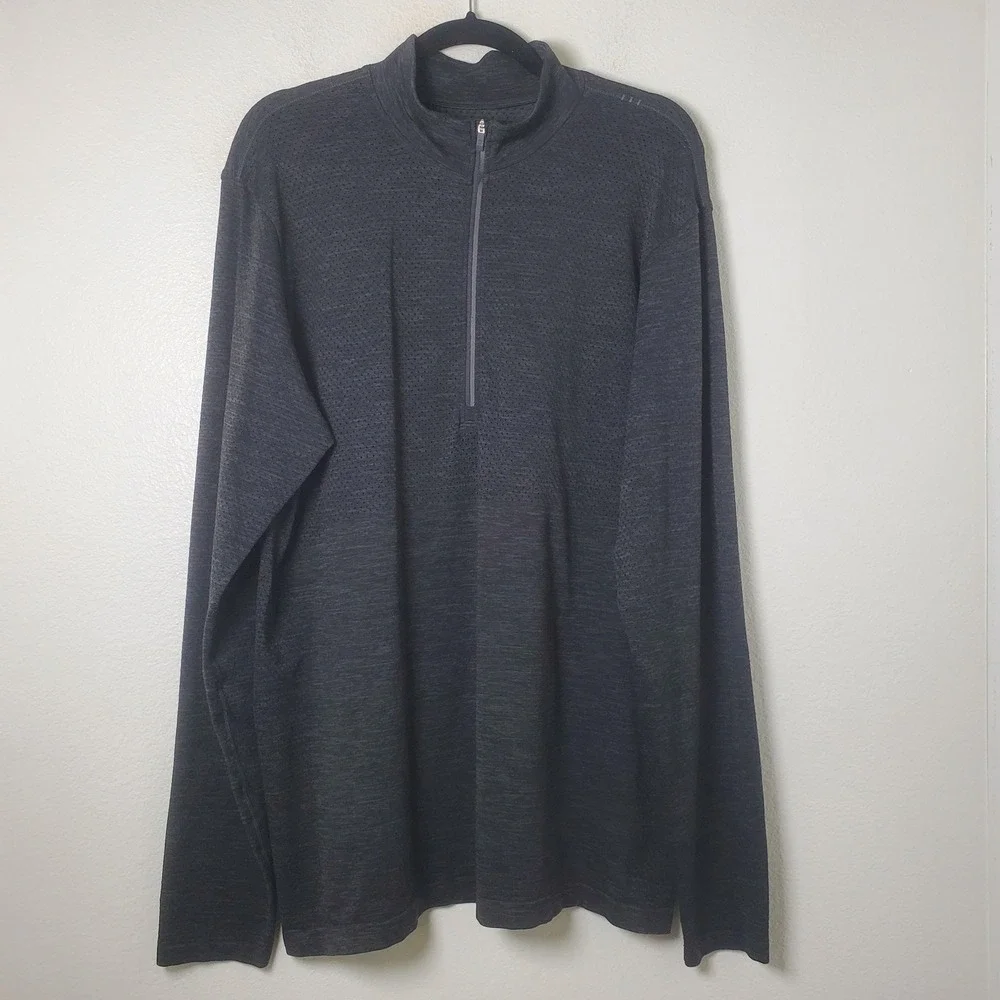 Lululemon Metal Vent Tech Half Zip Pullover Graphite Ventilated Mesh Mens XL
